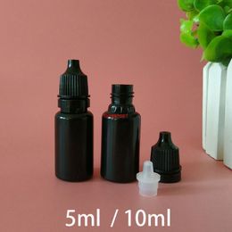 5ml 10ml Black Plastic Drop Water Bottle Empty Cosmetic Women Perfume Essential Oil Dropper Container Light Avoid Free Shippingfree shipping