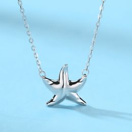 Playful starfish necklace new style clavicle chain female 925 silver sports casual style five-pointed star Q0531