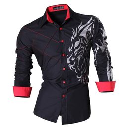 Jeansian Men's Fashion Dress Shirts Casual Long Sleeve Slim Fit Tatoo Stylish Z030 220312