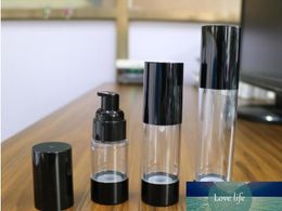 10pcs/lot 15ML/30ML/50ML Empty Plastic Cosmetic Bottle Travel Mini Liquid Bottles Black Airless Pump Vacuum Toiletries Container