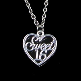 Fashion 21*19mm Heart Sweet 16 Pendant Necklace Link Chain For Female Choker Necklace Creative Jewelry party Gift