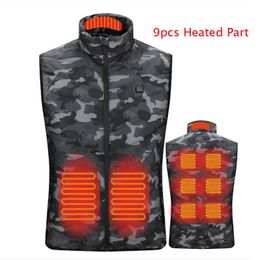 Autumn Winter Men Stand-up Collar Heated Cotton Vest Graphene Electric USB Safe Smart Constant Temperature Heating Thermal Tank1223c