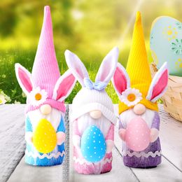 Easter Faceless Doll Color Long Hat Bunny Elf Valentines Day Dwarf Doll Window Decoration Home Decor Supplies w-00653