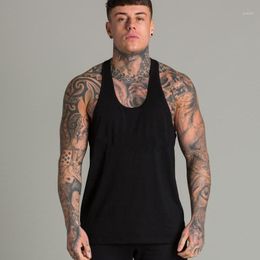 Men's Tank Tops Muscleguys Brand Plain Clothing Fitness Top Men Cotton Sleeveless Shirt Bodybuilding Vest Solid Tracksuits Muscle Clothes1