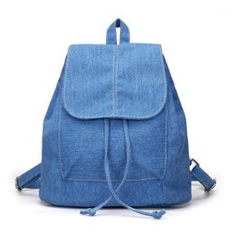 Backpack 2021 Denim Canvas Women Drawstring School Bags For Teenagers Girls Small Female Rucksack Mochilas Feminina1