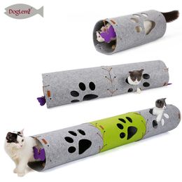 Pet Cat Tunnel toys long 45cm outdoor Cats Training Toy DIY Stitching for Cats Katten interactive Foldabe Tunnel Tubes Pet toy LJ201125