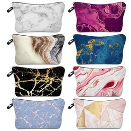 Cosmetics Bags Marbling Makeup Bag Toilette Mandala Turquoise New Neceser Organizer Maleta De Maquiagem Vanity Make up Bag