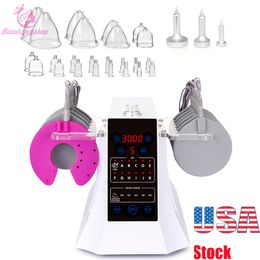 Digital Frequency Electric Muscle Stimulator Stimulation Breast Enhacement Tightening Butt Lifting Vacuum Cups Hit Lift In US
