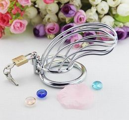 2 colors Stainless Steel Male Chastity Device Cock Cage Metal BDSM Virginity Belt Bondage Penis Ring Lock Adult Sex Toys Product