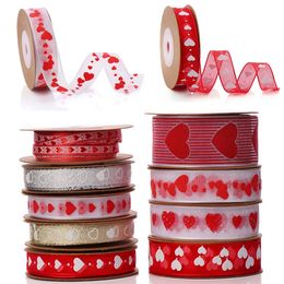 5/9/10m Woven Peach Heart Ribbon Made Of Polyester For Wedding Decoration Valentines Day Gifts Wrapping DIY Crafts Accessories w-00670