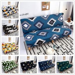 Modern Geometric Print Folding Sofa Bed Cover Without Armrest Universal Stretch Couch Cover Furniture Slipcover Sofa Protector LJ201216