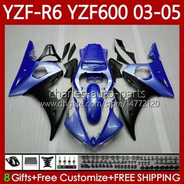 Motorcycle Body For YAMAHA YZF-R6 YZF600 YZF R 6 600 CC 03-05 Bodywork 95No.64 YZF R6 600CC Metal blue YZFR6 03 04 05 Cowling YZF-600 2003 2004 2005 OEM Fairings Kit