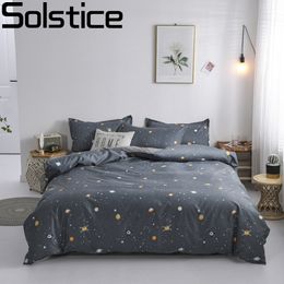 Solstice Fashion Duvet Cover Set Bed Cotton Linens Pillowcase 4pcs Bedding Bed Set Bedding Twin Full Queen Super King 5 size 201127