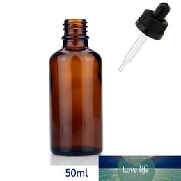 New 50ml Amber Glass Essential oil Bottle with childproof cap and tip dropper Eye Dropper Oil Drops Aromatherapy Packing Bottles