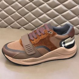 fashion Men sports shoes buckle design Retro colors with classic plaid shape mens Top designer sneakers 38-45 size