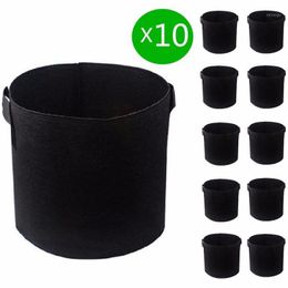 Planters & Pots 10Pcs 1/3/5/7 Gallon Grow Bags Container Gardening Fabric Pot Vegetable Growing Planter Garden Flower Planting