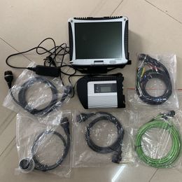 Mb c4 star sd diagnostic tool CABLES FULL with laptop cf-19 table touch screen computer hdd 320gb super ready to use