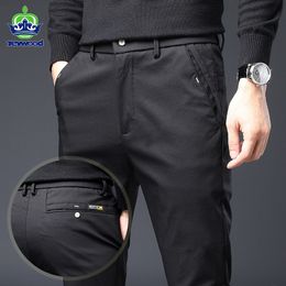 Spring Summer Casual Pants Men Straight Black Grey Pants Cotton Business Slim Fit Fashion Brand Trousers For Male Plus Size28-38 220212