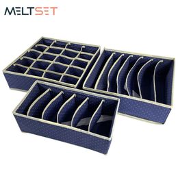 3PCS/SET Foldable Underwear Organiser Bra Tie Scarf Clothes Storage Box Container Wardrobe Closet Organiser Drawer Dividers Case LJ200812