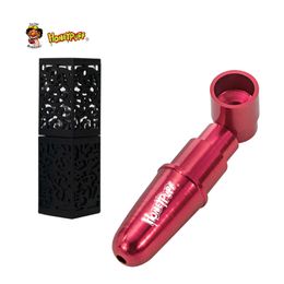 HONEYPUFF Detachable LipStick Tobacco Smoking Pipe With Pipe Case Portable 63 MM Metal Dry Herb Tobacco Pipe With Detachable Bowl Smoke Tool