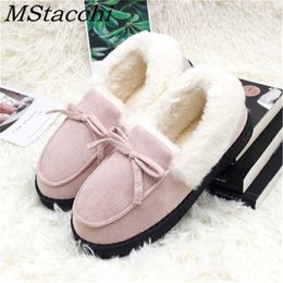 Mstacchi Winter Women Household Outdoor Cartoon Net Red Pure Slippers Plus Velvet Thick Cotton Ladies Shoes Buty Damskie Y201026