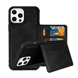 For iPhone 12 11 Pro Max XR XS 7 8 Plus Samsung Note20 S20 Ultra PU Wallet Leather Case With Card Slot Kickstand