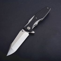 Promotion 0393 Flipper Folding Knife 8Cr13Mov Satin Blade G10 + Steel Handle Ball Bearing Fast Open Fold Knives EDC Gear