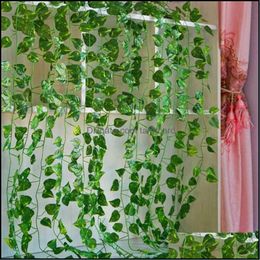 Decorative Flowers & Wreaths Festive Party Supplies Home Garden 12Pcs Leaf 2.1M Decor Artificial Ivy Garland Plants Vine Fake Foliage Creepe