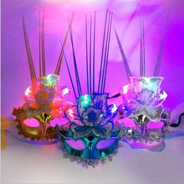 Electroplating luminous flower lace Party Masks Halloween birthday wedding Christmas are available mask