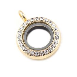 20mm Round Floating Locket Mini Rhinestone Locket Glass Living Memory Locket without chain 2021