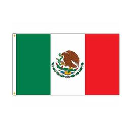 Mexico Flag Mexican Banner 3x5 FT 90x150cm Double Stitching 100D Polyester Festival Gift Indoor Outdoor Printed Hot selling