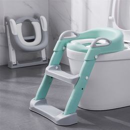 Toilet Seat Potty Training Seat Urinal for Boys Folding Chair Stool Staircase Toilet Ladder for Baby Toddler Girl Safe Potties 201117