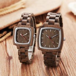 Wristwatches Top Brand Natural Full Wooden Colourful Brown Wristwatch Men Women Wood Watch Clock Unique Creative Dress Analogue Military Hours