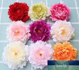 30pcs/lot 13CM 9colors High Quality Peony Flower Head Silk Artificial Flower Wedding Decoration DIY Garland Craft Flower