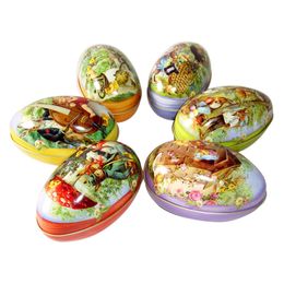 Fashion Easter decoration Gift cabochons Party Ellipse eastereggs tin Metal candy storage box 8 all pattens available WQ495-WLL