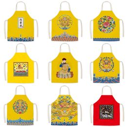 Dragon Apron Unique Chef Imperial Palace Printed Aprons Unisex Kitchen Bib for Cooking Gardening Adult ZC3411