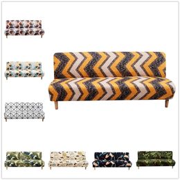 Spandex Geometric Folding Sofa Cover without Armrest Universal Elastic Sofa Bed Cover Slipcover for Living Room Furniture Decor LJ201216