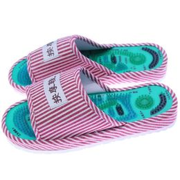 Новые массажные тапочки полосатые рефлексологии акупунктуры сандалии босоножки для ног Обувь для женщин мужчин Y200424