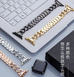 2022 Suitable for Apple strap metal stainless steel Apple watch 6 female alloy diamond band 38 40 42 44mm