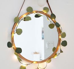 Christmas Decorations Led Rattan Lamp Room Decoration Green Vine Copper Wire Eucalyptus Light Battery Box String W1