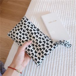 Fresh Cute Mini Summer Hand-held Mobile Phone Bag Flower Print Cosmetic Bag Cotton Wallet Travel Women Make Up Storage Bags