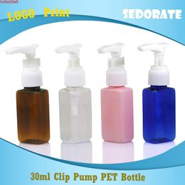 Sedorate 50 pcs/Lot 30ML PET Square Bottle For Cosmetic Remover Oil Cream Pump Empty Plastic Travel Containers JXW030good product