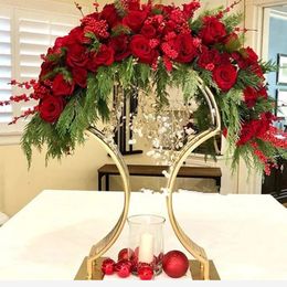 Gold Arch Stand Road Lead Wedding Table Centerpiece Flower Rack For Event Party Decoration sunyu556