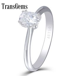 Transgems 14K White Gold Centre 2ct 7X8MM Cushion Cut F Colour Lab Grown Moissanite Engagement Ring Wedding Gifts for Women Y200620