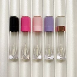 6ml Transparent Round Lip Gloss Tube Empty Refillable Plastic Lipstick Bottles Portable Lip Glaze Tube WB2843