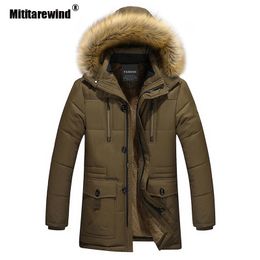 Dropshipping Winter Parka Jacket Men Military Jacket Fashion Hooded Fur Collar Wool Liner Keep Warm Windbreaker Winter Coat Men 201028