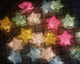 TThe latest 3m20LED lights flashing stars string lights Christmas wedding cracked stars holiday decoration USB lights