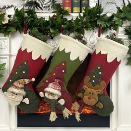 The latest 46CM size, Santa Claus and Snowman elk style, non-woven material, Christmas stockings, Christmas candy stockings free shipping