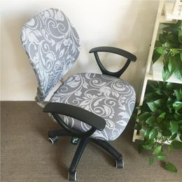 Separate Style Office Computer Chair Cover Fashion Printed Cotton Stretch Split Chair Cover Easy Washable Removable Slipcover Y200104