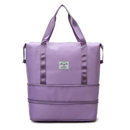 2020 Dry Wet Combo Yoga Swimmign Bag for Women Fitness One Shoulder Bag Expandable Large Travel Duffle Blosa Sac De Sport Q0113